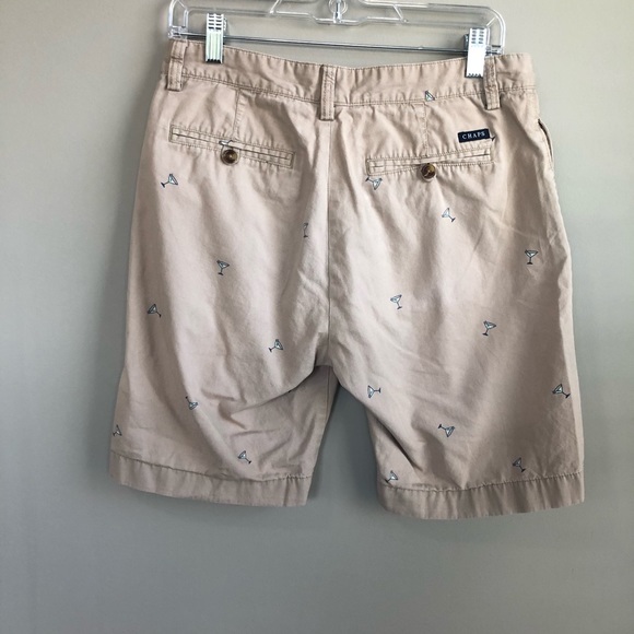 Chaps Khaki Shorts W/Martini Print 30 - Picture 3 of 4